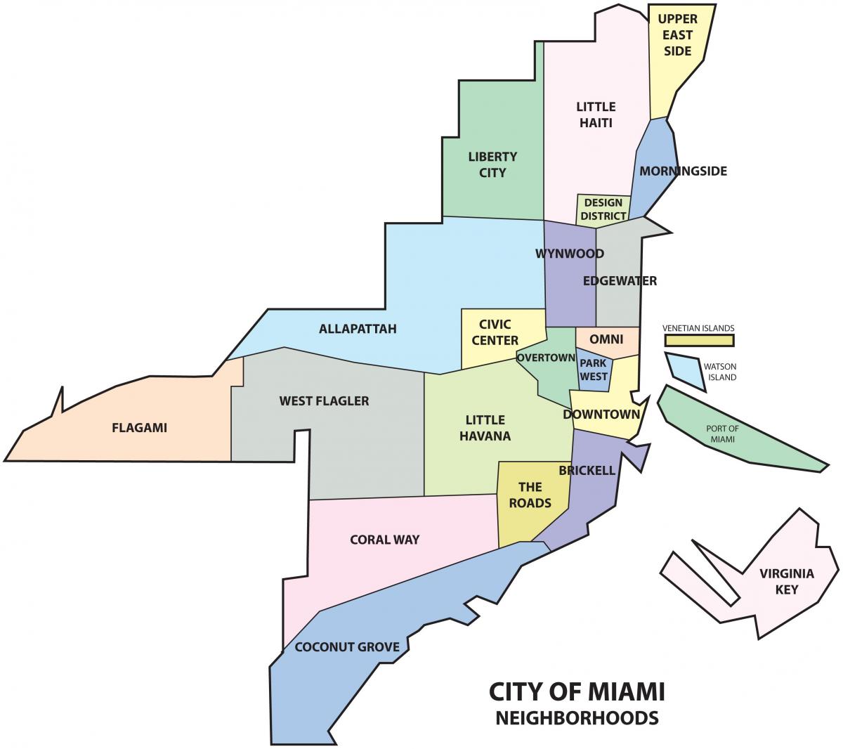 la ciudad de Miami mapa