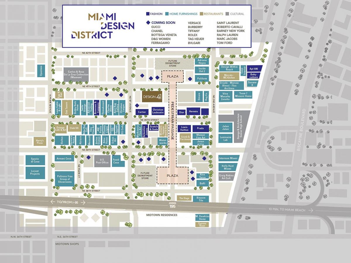 mapa de distrito de diseño de Miami