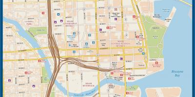 Mapa del centro de la ciudad de Miami