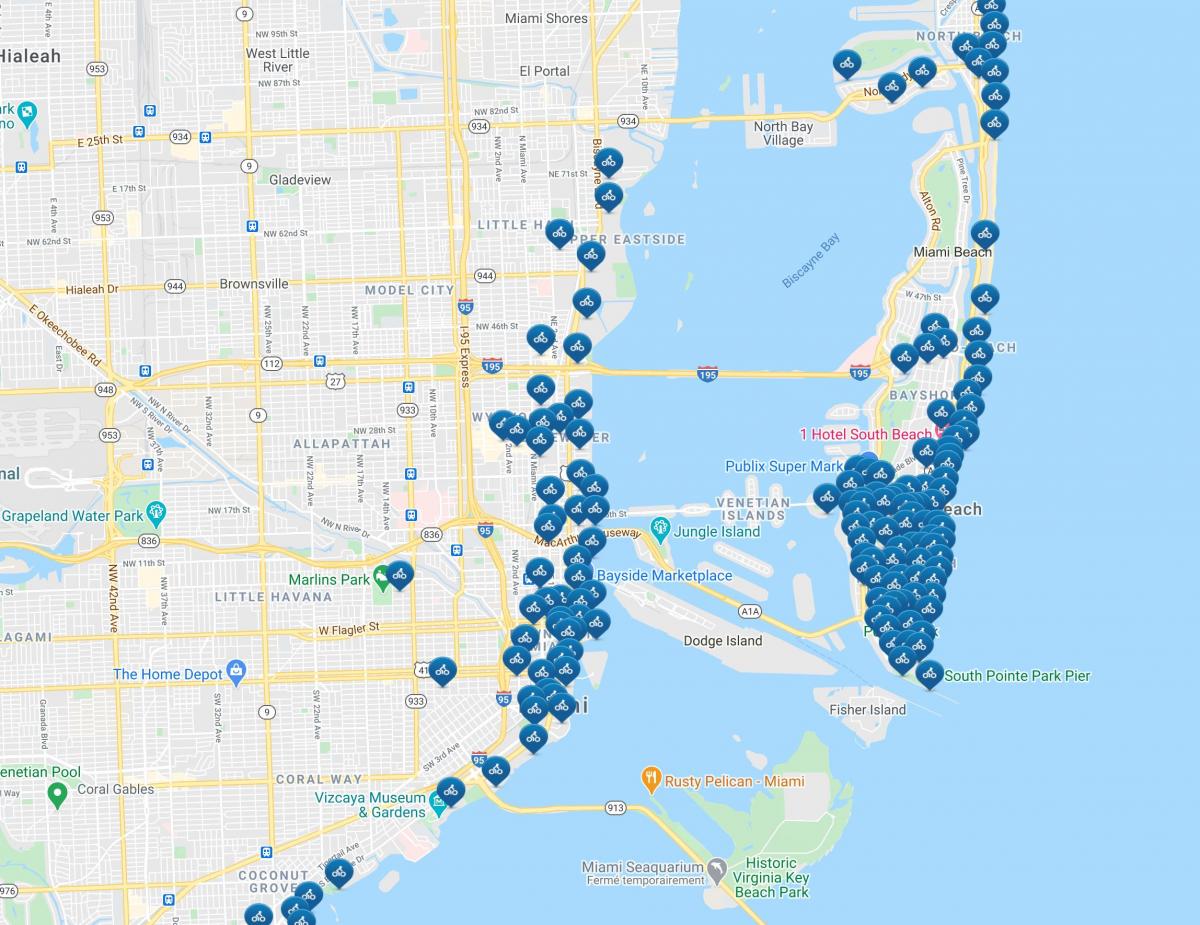 Miami citi bike mapa