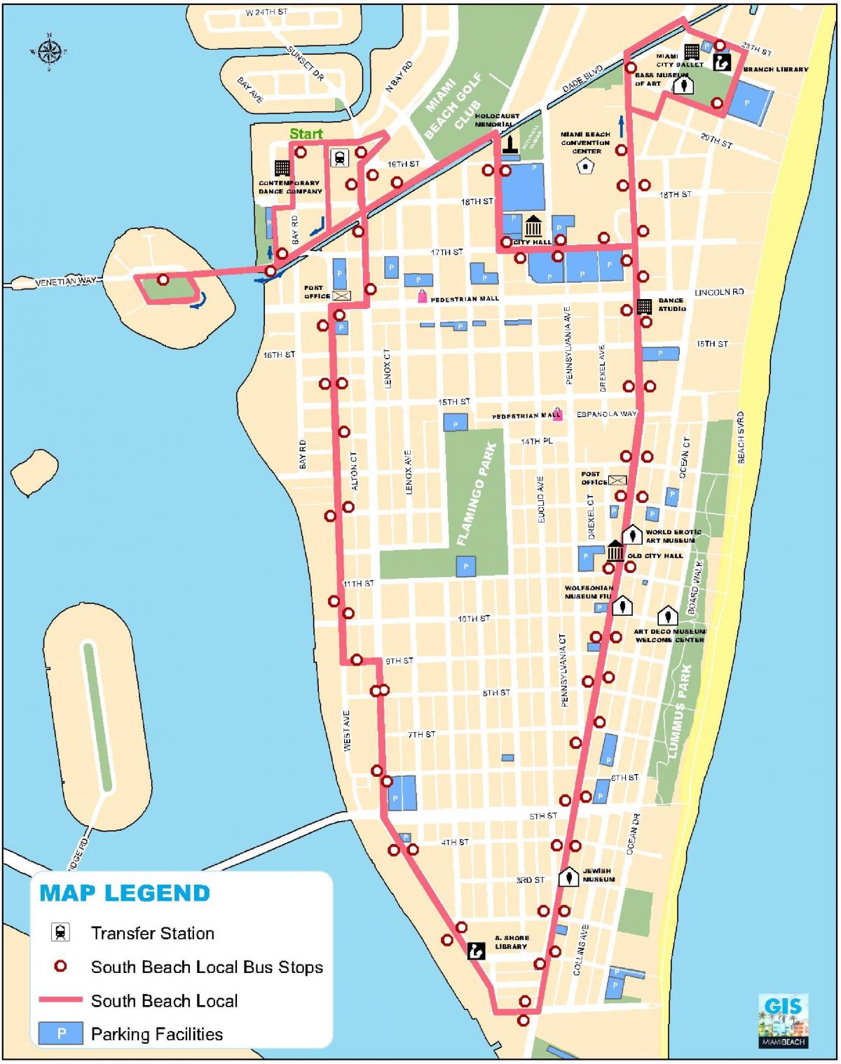 mapa de south beach de Miami