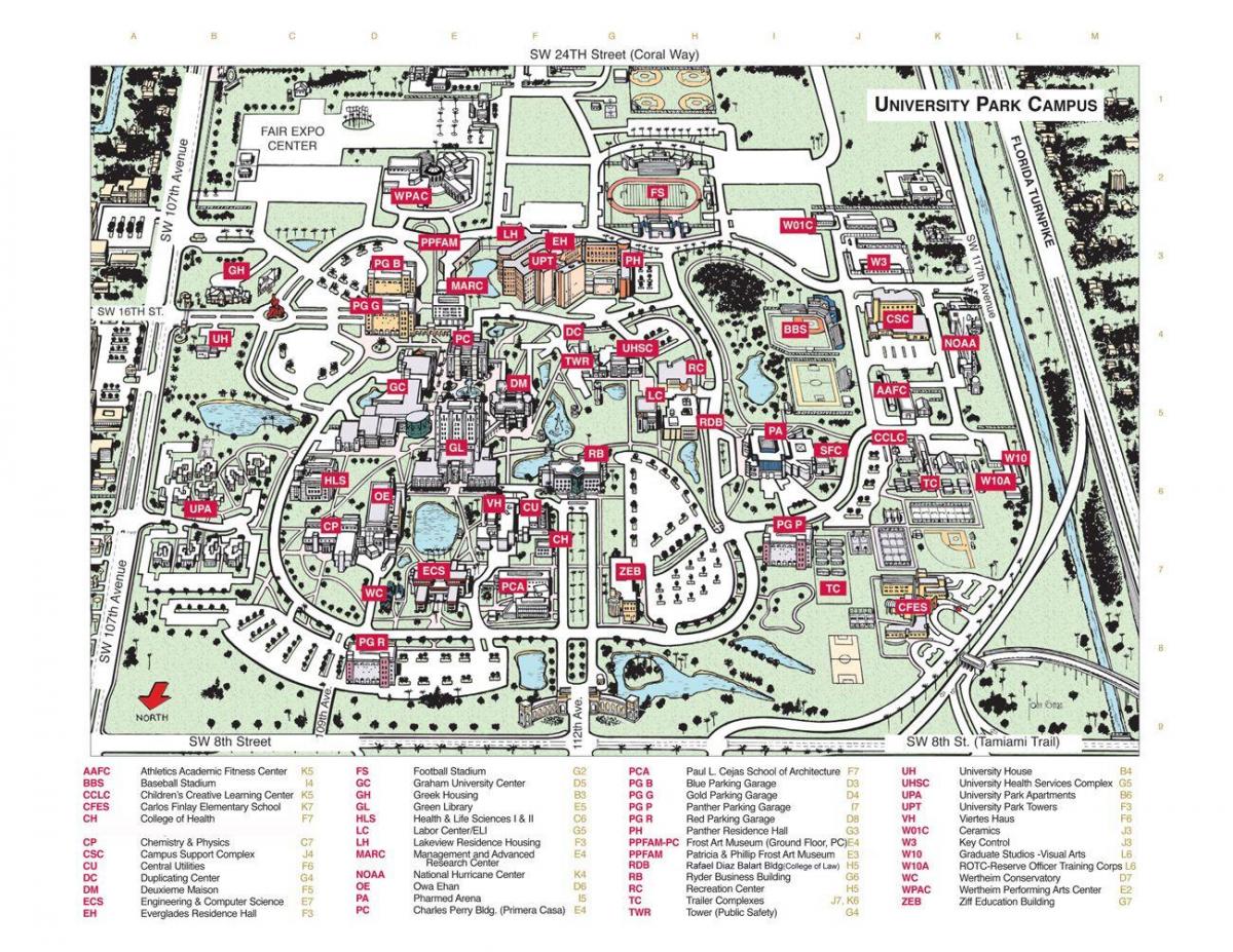 La Universidad Internacional de Florida mapa