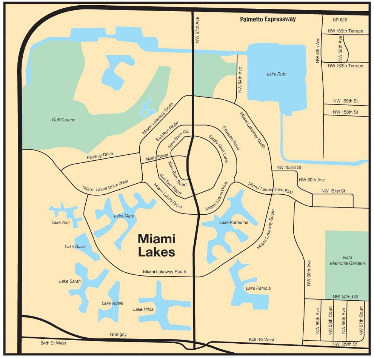 mapa de Miami lakes