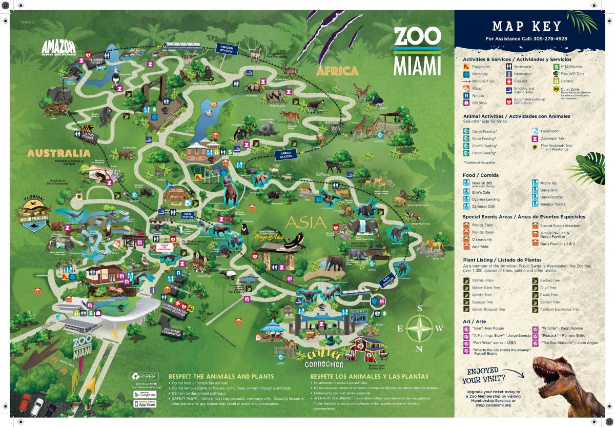 el zoológico de Miami mapa