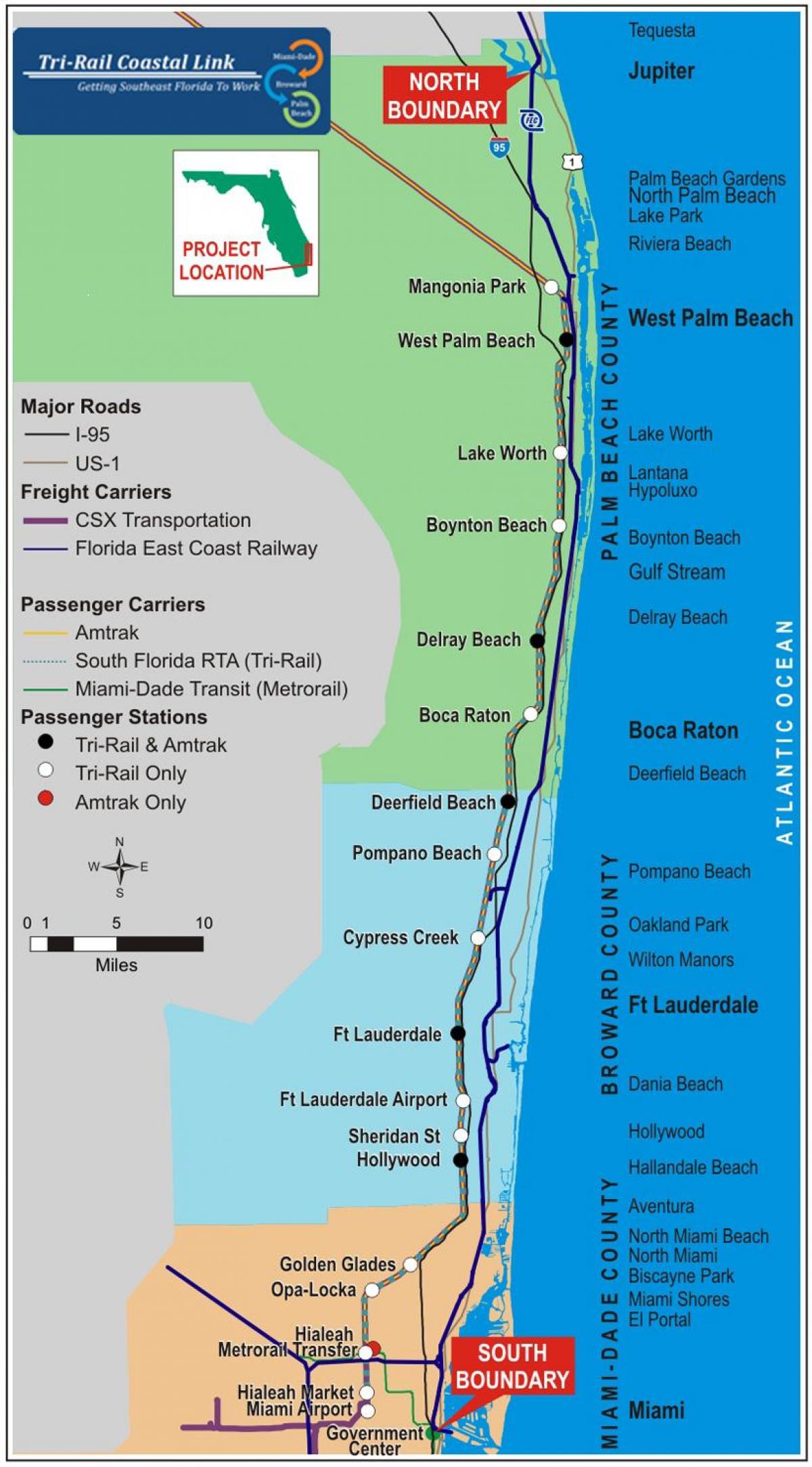 TRI estaciones de ferrocarril mapa